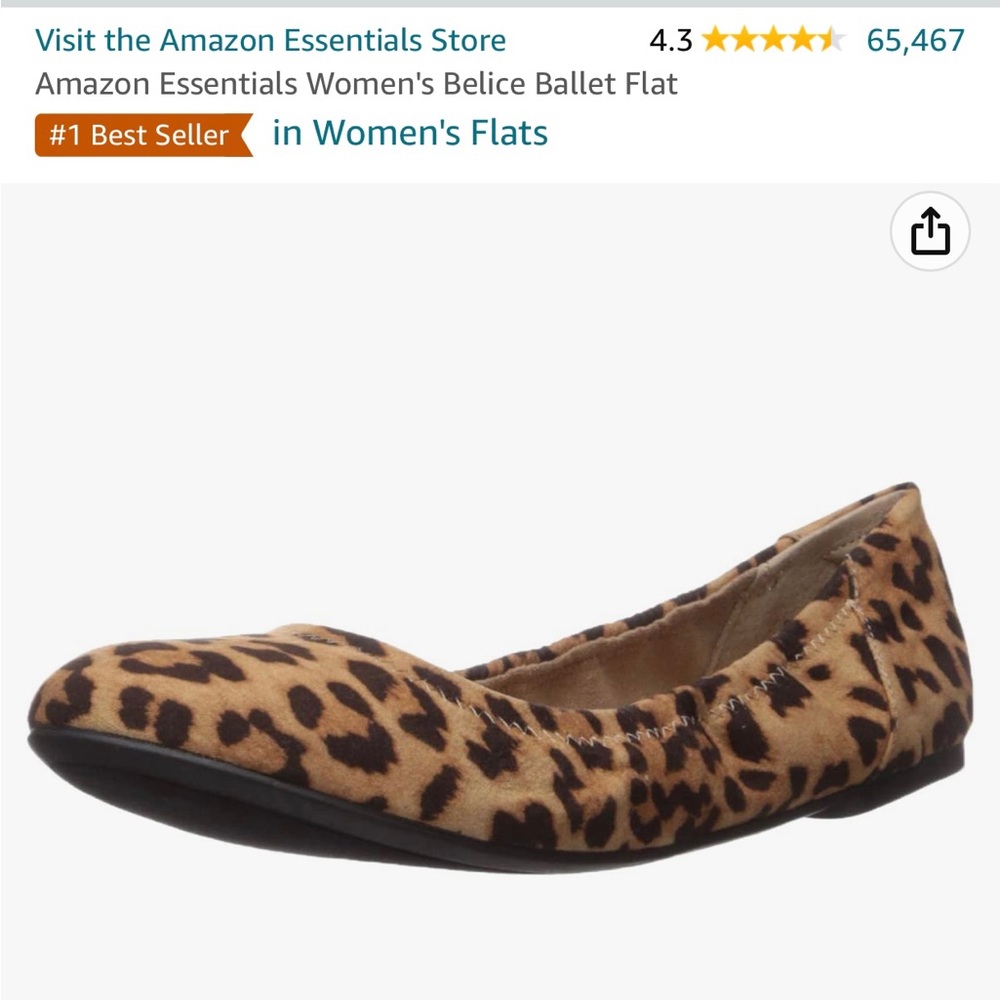 NWT Amazon Essentials Sz 8 Women’s Ballet Flats